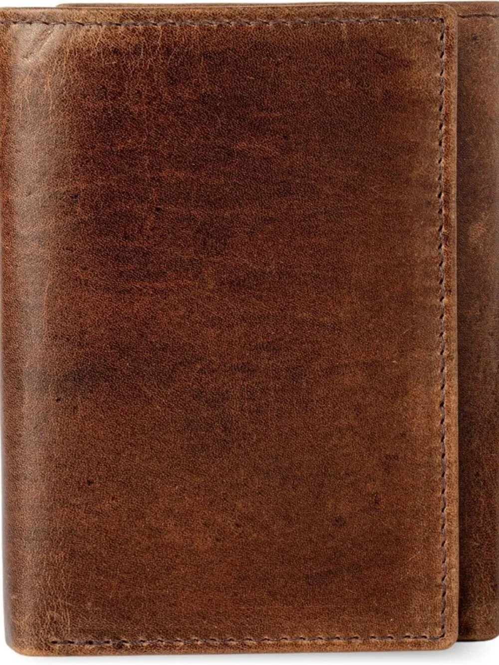 Grizzly Brown Leather Trifold Wallet for Men - RFID Blocking, ID Holder, Great